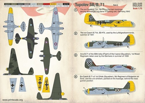 Print Scale 72-295 Decal Flugzeug 1:72 Tupolev SB-2 Katushka Part3 Set1,5 Blätter - Bild 7 von 24