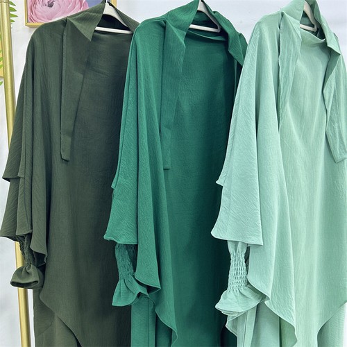 Muslim Women Prayer Dress Khimar Skirt Set Abaya Islam Kaftan Robe Gown Ramadan - Picture 21 of 44
