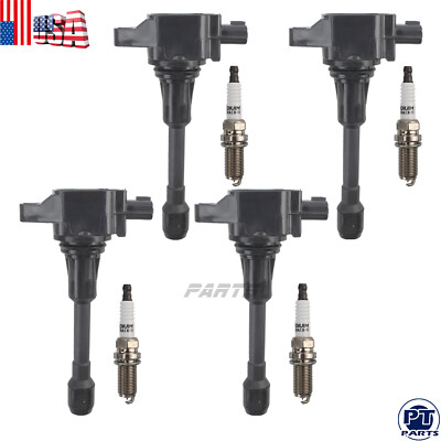 Set of 4 Ignition Coil Pack and Spark Plugs Fits for UAE