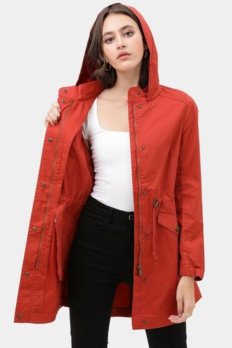 Rust Colored Long Line Hooded Utility 