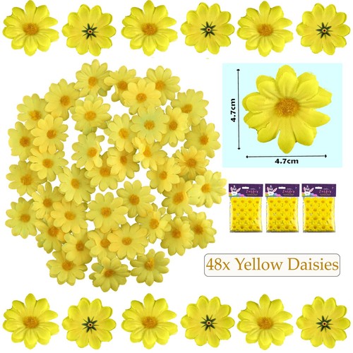 Artificial Flower Heads 4.7cm Fake Daisy Flowers, Easter Bonnet Party Decoration - Picture 9 of 42