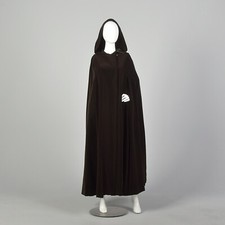 Medium 1970s Cape Brown Velvet Hooded Winter Autumn VTG 70s Hooded Cloak