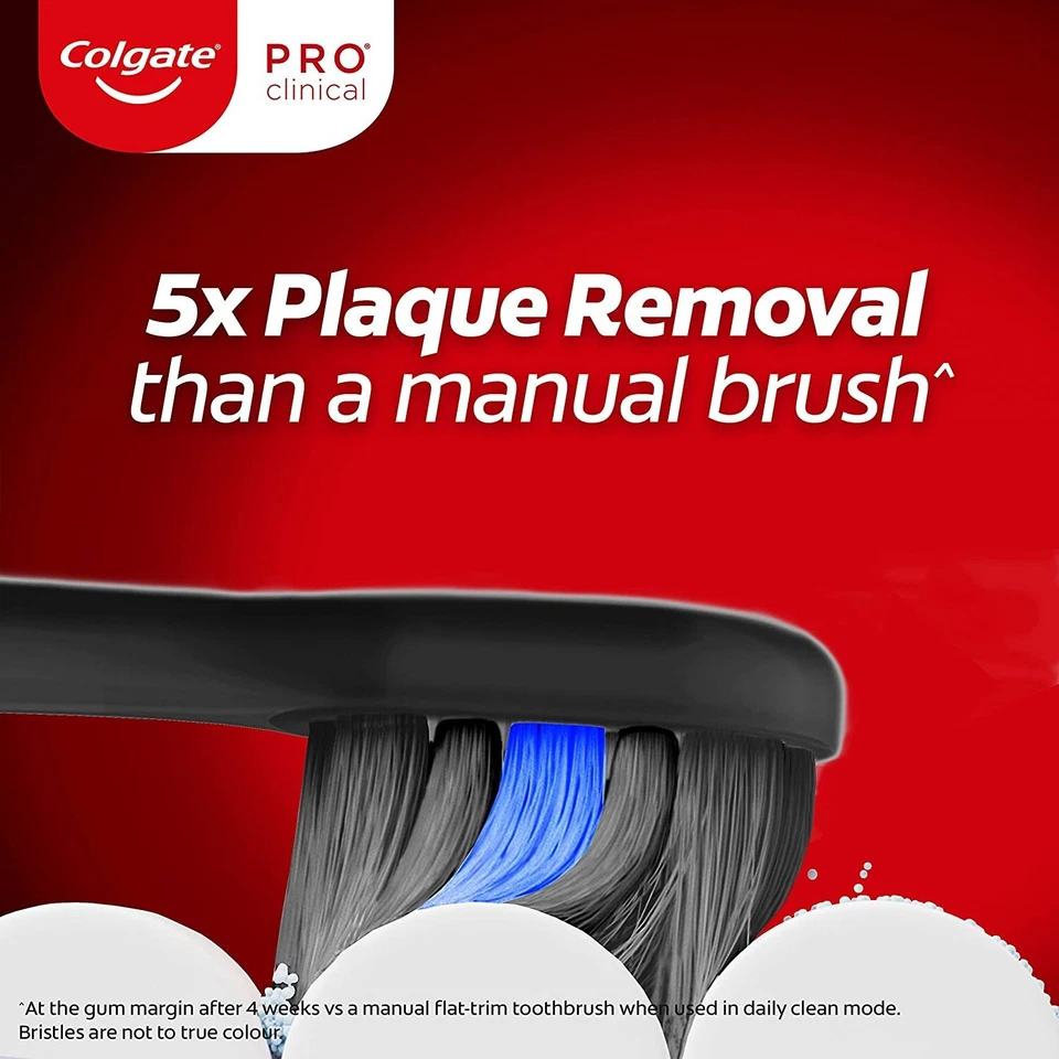 Colgate Pro Clinical Electric Power Toothbrush 250R Charcoal Rechargeable NEW - image 3 of 4