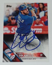 CHRIS COLABELLO SIGNED AUTO'D 2016 TOPPS CARD #214 TORONTO BLUE JAYS INDIANS