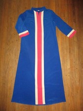 vtg VANITY FAIR NIGHTGOWN Fleece Robe Pajamas 60s 70s Mod House Coat Zip SIZE 14