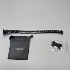 Nikpet Dog Chain Stainless Steel Metal Chew Proof Dog Necklace Small 10 in Black