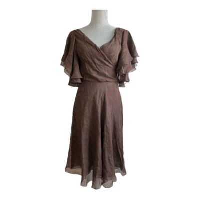 polo ralph lauren paisley mulberry silk dress Ralph Lauren Paisley Mulberry Silk Dress In Paisley Vine Print - 50% Off