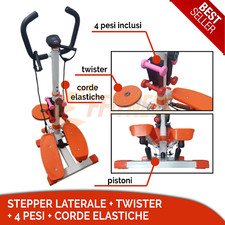 MULTIFUNZIONE STEPPER TWISTER AEROBICA GLUTEI GAMBE COSCE HOME GYM PALESTRA PESI