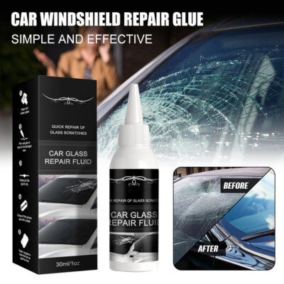 Car 30ml Cracked Glass Repair Windshield Cracked Repair Glass Curing Glue Tool