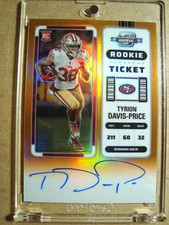 2022 Tyrion Davis-Price Contenders Optic Rookie Autograph Orange Prizm RC /50 🔥