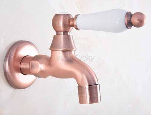 Red Copper Ceramic handle Mop Pool Sink Tap Single Cold Laundry Faucet wav157 - Picture 5 of 8