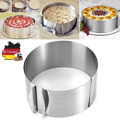 Verstellbarer Tortenring Aus Edelstahl - 16-30cm Mit Skala (8cm Hoch)