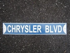 CHRYSLER BLVD Metal Sign by OPEN ROAD BRANDS  Blue/ White 27" Street Sign Style