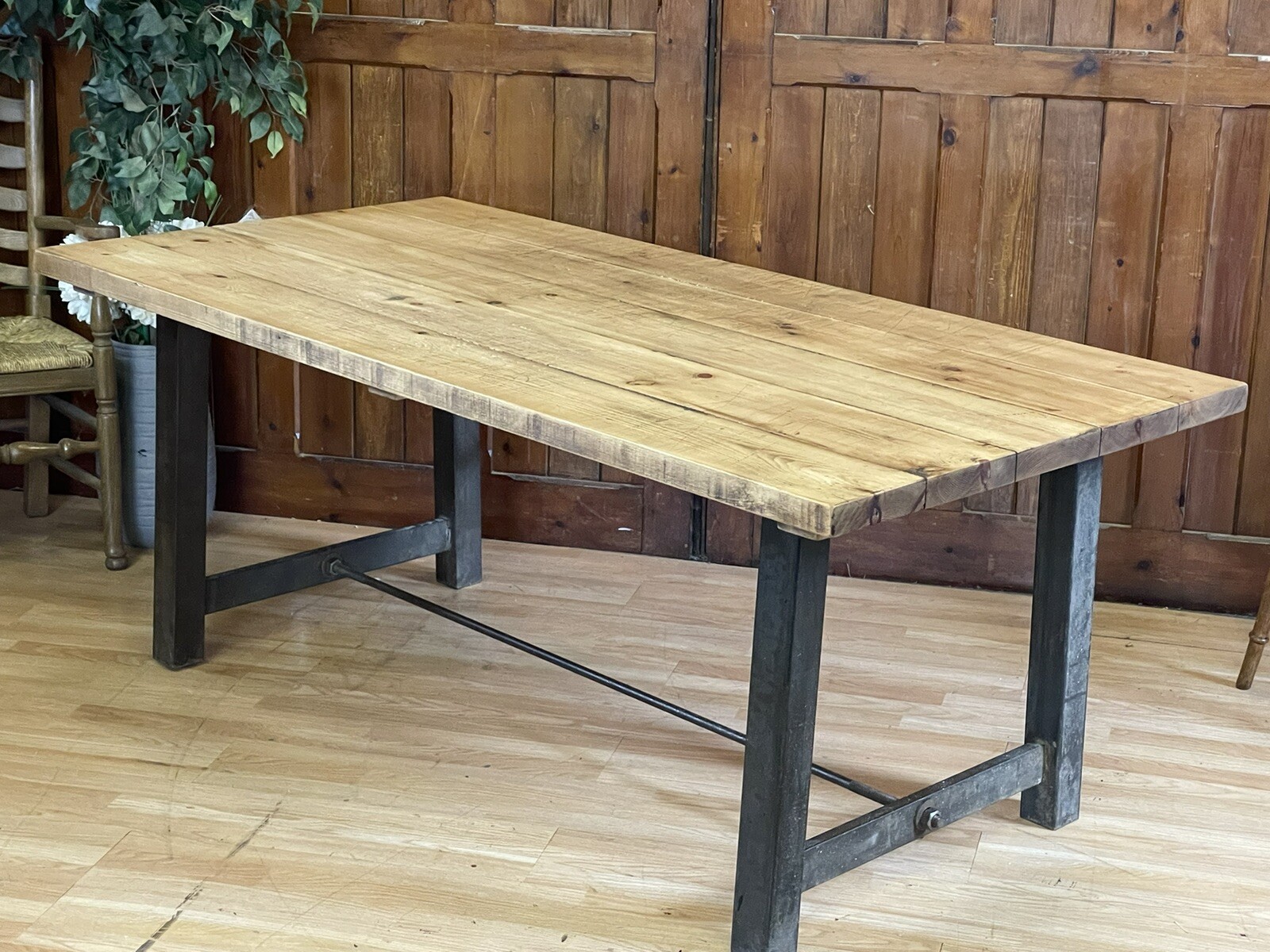 Super Rustic Farmhouse Style Chunky Kitchen Table Industrial Dining