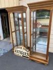 65590     PAIR   of    Matching    Oak Curio China Cabinets — photo 6