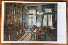 Germany, Schloss Drachenburg, Library Room, Books, Globe, ca 1920 Postcard