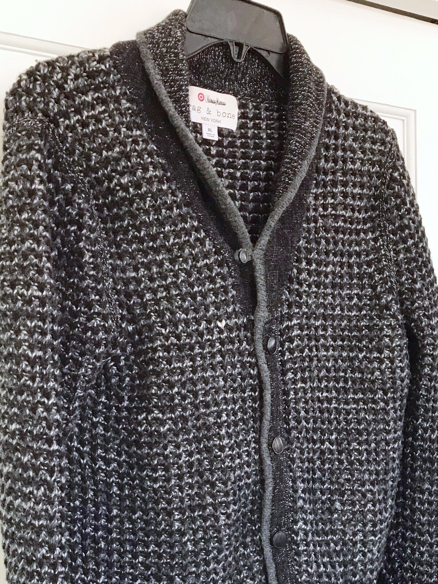 RAG & BONE Neiman Marcus Target Black Wool Cardigan Sweater Men