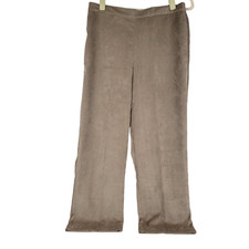 Alfred Dunner Regular Womens 10 Classic Fit Pull On Pants Brown Light Corduroy