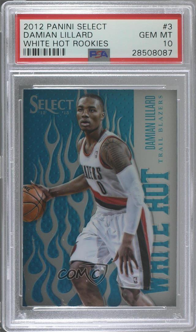 2012 Panini Select Rookies White Hot Damian Lillard #3 PSA 10 GEM 