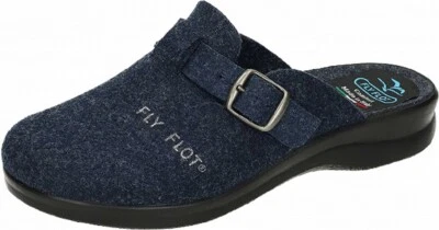 Fly Flot Damen Hausschuhe,Filz Pantoffel, Blau, Gr. 36-42