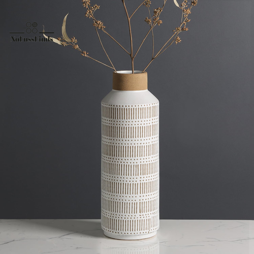 Rustic Large Ceramic Vase for Living Room Bedroom 15.75'' Farmhouse Flower Vase - Picture 10 of 10