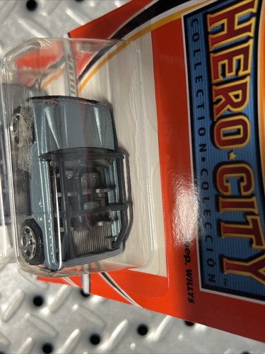 Matchbox Hero City - #71 Jeep Willys - Metallic Light Blue NIP TH LOGO & W/O SET - Picture 8 of 11