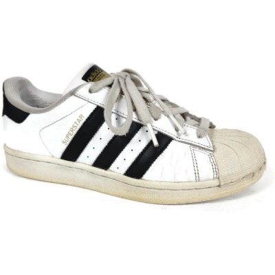 Adidas Superstar Sneaker Womens 7.5 White Black Casual Athletic FLAWS | eBay