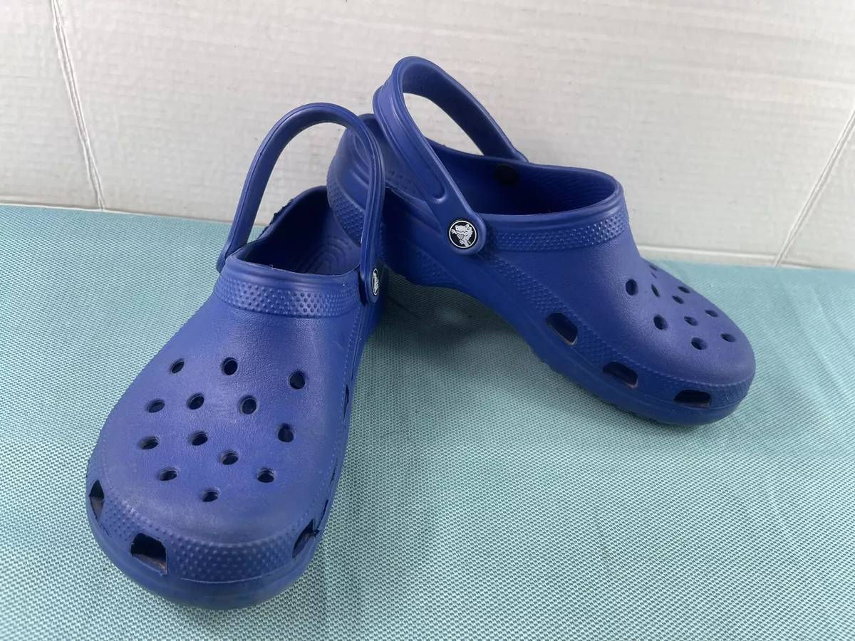 Crocs Womens Shoes 10 M Men 8 M Blue Classic Slingback Rubber Perforated Clogs