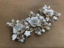NEW Beautiful bridal wedding rhinestone gold hair comb accessories ha1908