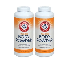 Lot of 2 Arm & Hammer Talc-Free Body Powder, 5 oz. Controls Odor