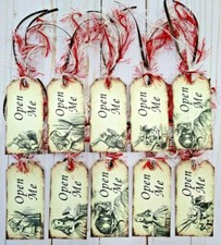 10 Alice In Wonderland Handmade Gift Tags Scrapbooking Junk Journals Crafts