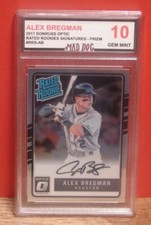 ALEX BREGMAN Rookie AUTO***2017 OPTIC PRIZM Gem 10**ASTROS***MAD DOG GRADING