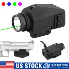 Rechargeable 2IN1 Flashlight Red/Green/Blue/Purple Laser Sight Combo Rail Mount