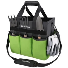 WORKPRO Garden Tote Bag w/10 Pocket Shoulder Strap Heavy Duty Gardening Tool Bag