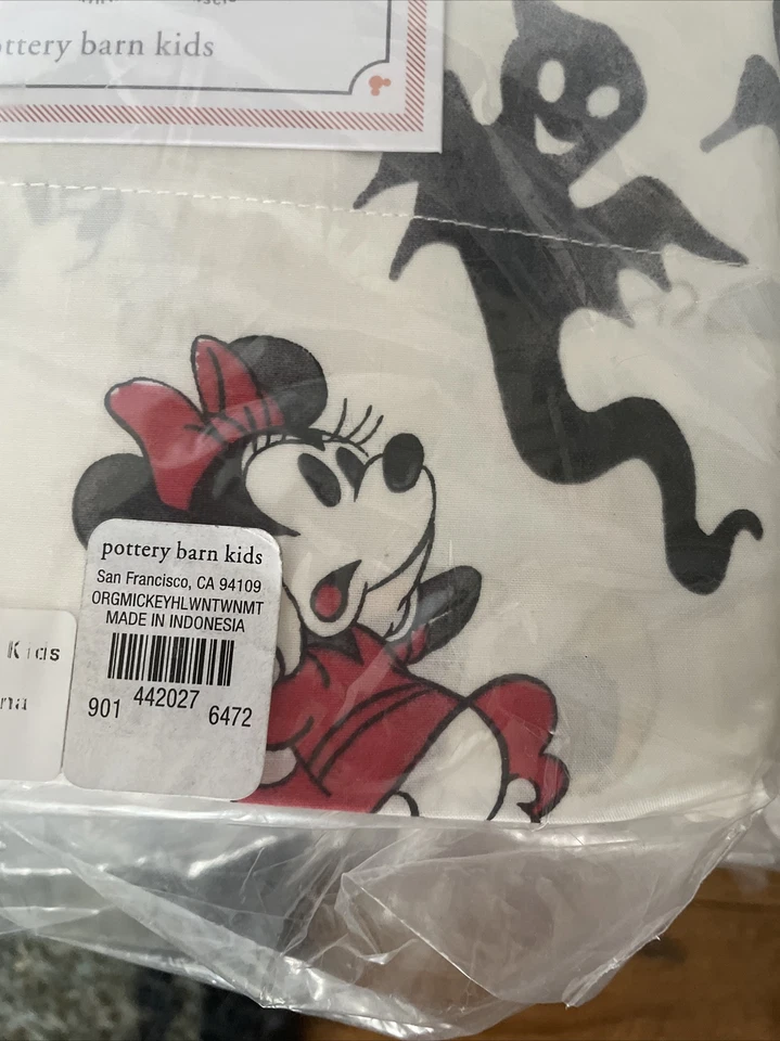 JUEGO DE SÁBANAS de vacaciones Pottery Barn Disney Mickey Mouse Halloween SummerEnween Party. Foto 3 de 4