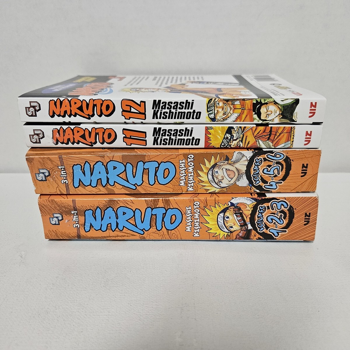 Naruto 3-in-1 Omnibus Manga Set Volumes 1-6 ,11,12 (4 Books Total