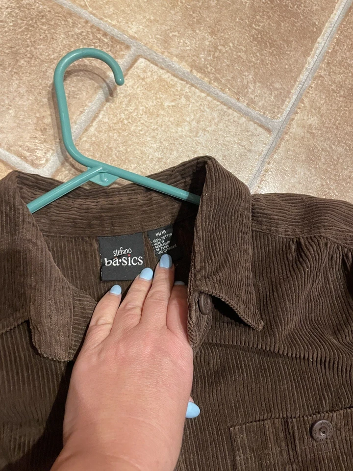 Vintage plus size women’s corduroy Button Down Shirts 16 18 20 Fashion Bug - Изображение 4 из 4