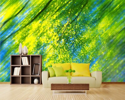 3D Green Branches ZHUA4961 Wallpaper Wall Murals Removable Self-adhesive Ann