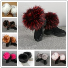 Faux Fur Shoes Boots Accessories Ankle Leg Cover Warmers Ring Fluffy Winter