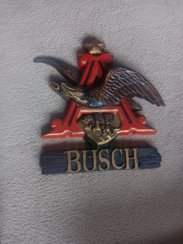 Vintage 18" Anheuser Busch Eagle Sign Plastic Wall Hanging Bar Beer Faux Wood