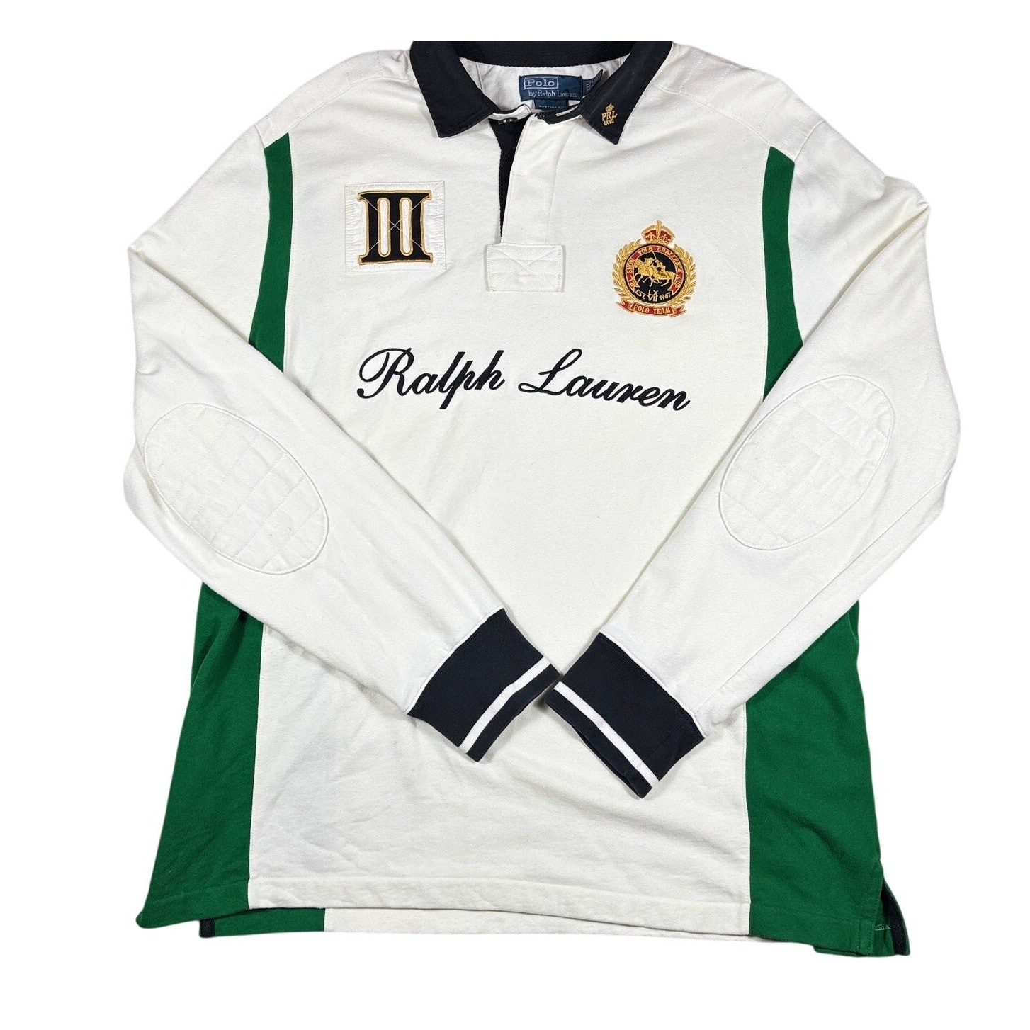 Vintage Polo Ralph Lauren Rugby Shirt Mens 2XL White Snow Challenge Cup
