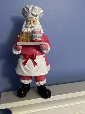 Resin Baking Hot  Pink Santa Decor Gingerbread Man Macaron 12 Inch