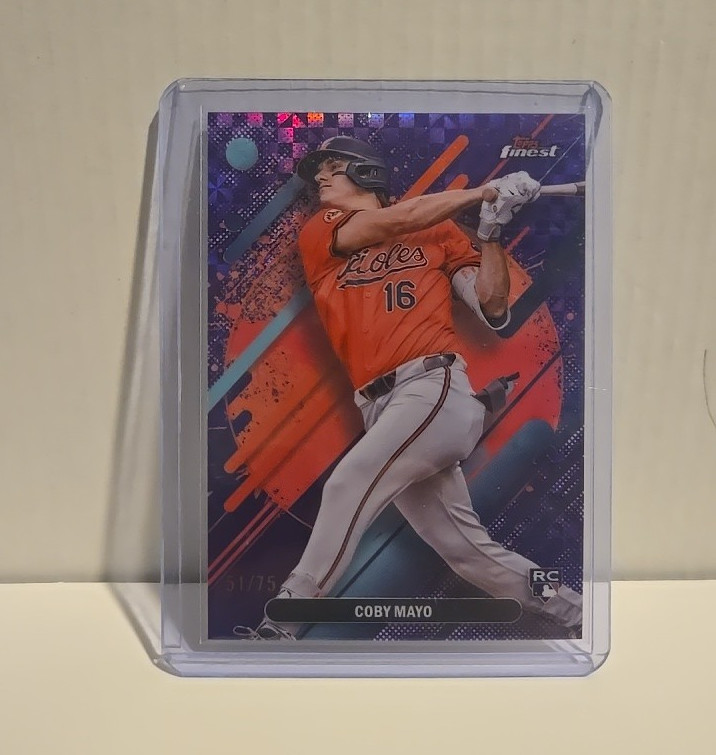 Topps 2025 Finest Purple Checkerboard Refractor Coby Mayo Orioles #255 /75