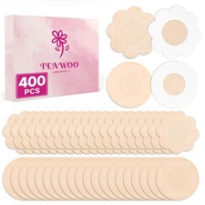 400P Disposable Nipple Covers, 200 Petal 200 Round Breathable Non-Woven Pas...