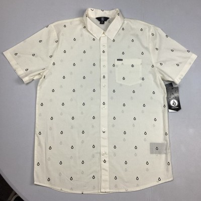 Volcom Men s Short Sleeve Cotton Button Up Shirt Large NEW! Retail $60