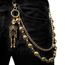 Skull Wallet Chain & Jean   Gothic Biker Punk...