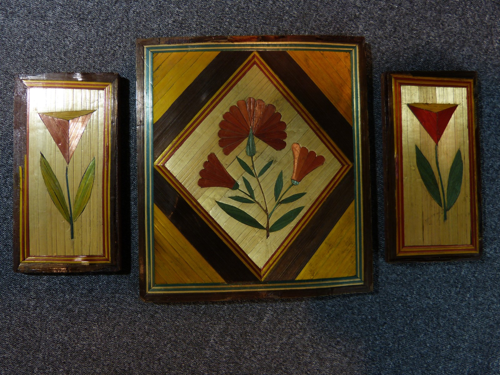 Antique 19th Century 19th Century Straw Marquetry Sewing Box Necessary Box