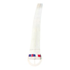 Vintage 60s/70s Style White Fabric Belt Round Buckle Red White Blue Retro Small