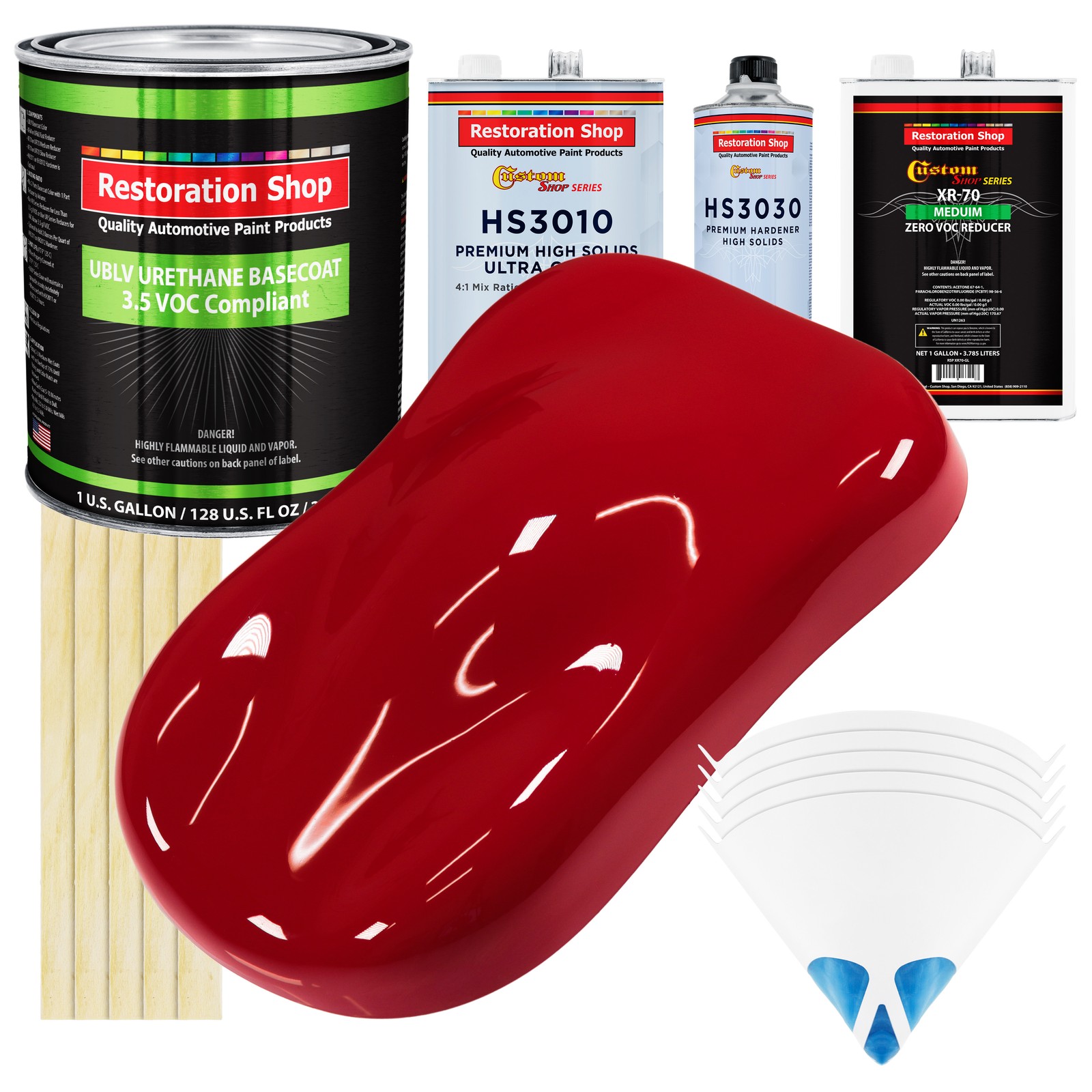 Quarter Mile Red Premium Gallon Kit Low VOC URETHANE BASECOAT Car Auto Paint Kit
