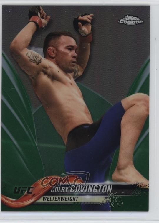2018 Topps Chrome UFC Green Refractor 70/99 Colby Covington #40 0c57